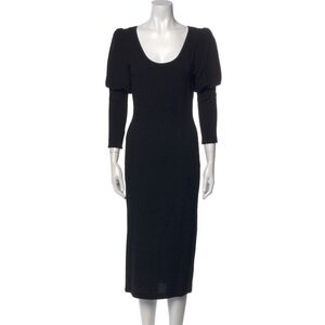 Smythe 'Juliet Sleeve' Black Rib Knit Midi Dress Size XS NWOT